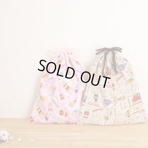 画像1: ●アウトレット サイズ変更不可●アンパンマン ガールズ チェリーピンク【体操服袋/ナップサック】 中厚手生地 材料セット 作り方マニュアル付き