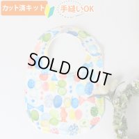 [夏休み 宿題]ブルーのリボンちょうちょ【丸型スタイ】ベビー 手作りキット 作り方マニュアル付き ダブルガーゼ 国産