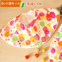 リボン＆ちょうちょ レッド/ブルー【くるくるスタイ】ベビー 手作りキット 作り方マニュアル付き ダブルガーゼ 国産