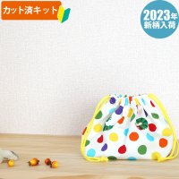 ●アウトレット サイズ変更不可●はらぺこあおむし みずたま【お弁当袋】中厚手生地 材料セット 作り方マニュアル付き 入園入学 手芸キット