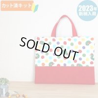 ●アウトレット サイズ変更不可●はらぺこあおむし みずたま◎底布付【レッスンバッグ(中厚手)】 材料セット 作り方マニュアル付き 入園入学 手芸キット[s]