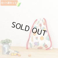 はらぺこあおむし 食べ物いっぱい【給食袋】中厚手生地 材料セット 作り方マニュアル付き 入園入学 手芸キット