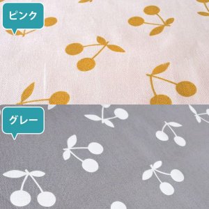 画像4: さくらんぼツイン ピンク/グレー【スモック】 手作りキット 作り方マニュアル付き 中厚手生地