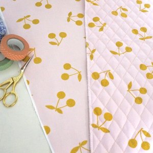 画像4: 《即納》★サンプル品(完成品)販売★さくらんぼツイン ピンク/グレー キルティング【ナップサック】