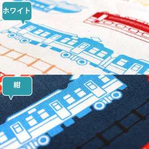 画像4: ●アウトレット サイズ変更不可●カラフルトレイン ホワイト【巾着袋3点セット】中厚手生地 材料セット 作り方マニュアル付き 入園入学 手芸キット