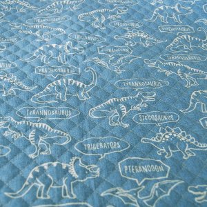 画像4: [15％OFF]★在庫限り サイズ変更不可★恐竜図鑑ブルー【シューズバッグ】手作りキットキルティング【A】 プライスOFF