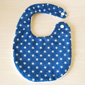 画像5: デニムスタイル スター/リボン/ドット/くじら/ヒッコリー【丸型スタイ】ベビー 手作りキット 作り方マニュアル付き ダブルガーゼ 国産