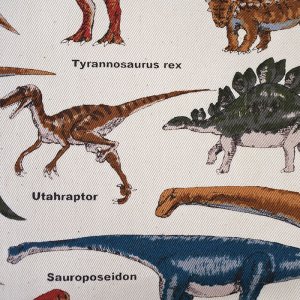 画像2: 恐竜の図鑑 サンドベージュ【スモック】 手作りキット 作り方マニュアル付き 中厚手生地