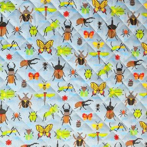 画像3: ドット絵の昆虫 スモークブルー【シューズバッグ】 手作りキット 作り方マニュアル付き 入園入学 手芸キット[n]