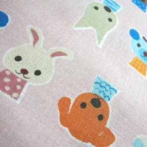 画像4: ●アウトレット サイズ変更不可●動物フレンズ ピンク◎底布有【シューズバッグ】手作りキット 作り方マニュアル付き 入園入学 手芸キット キルティング生地 プライスOFF