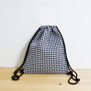 画像6: 《家庭科教材対応》ギンガムチェック ライトブルー/ブラック【ナップサック】手作りキット 作り方マニュアル付き 小学校 家庭科 キット
