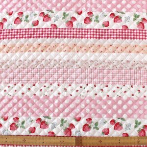 画像3: いちごのボーダー ピンク/茶【ピアニカバッグ】手作りキット 作り方マニュアル付き 入園入学 手芸キット キルティング【P】