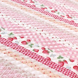 画像4: いちごのボーダー ピンク/茶【ピアニカバッグ】手作りキット 作り方マニュアル付き 入園入学 手芸キット キルティング【P】