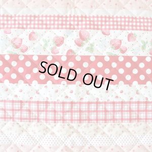 画像4: ●アウトレット サイズ変更不可●いちごのボーダー 赤/ピンク【シューズバッグ】キルティング生地 手作りキット  作り方マニュアル付き 入園入学 手芸キット