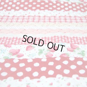 画像3: ●アウトレット サイズ変更不可●いちごのボーダー 赤/ピンク【シューズバッグ】キルティング生地 手作りキット  作り方マニュアル付き 入園入学 手芸キット