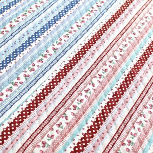 画像3: いちごのストライプ2色【シューズバッグ】 手作りキット 作り方マニュアル付き 入園入学 手芸キット