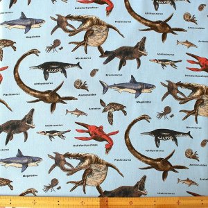 画像3: 古代の海竜たち【給食袋】中厚手生地 手作りキット 作り方マニュアル付き 入園入学 手芸キット[n]