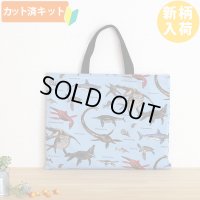 古代の海竜たち【レッスンバッグ】 手作りキット 作り方マニュアル付き 入園入学 手芸キット[n][u]