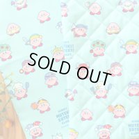 カービィ ミントブルー【キッズエプロン&三角巾】Mサイズ 材料セット 作り方マニュアル付き 入園入学 手芸キット