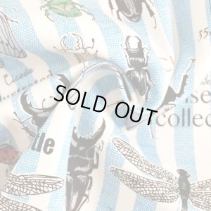 画像3: [15％OFF]★在庫限り サイズ変更不可★昆虫の図鑑 ブルーストライプ【コップ袋】手作りキット 作り方マニュアル付き 入園入学 2024年度春 中厚手生地[n]