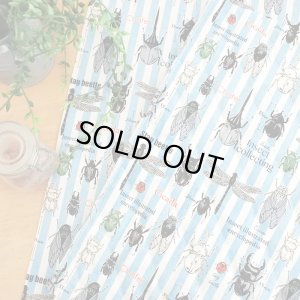 画像6: [15％OFF]★在庫限り サイズ変更不可★昆虫の図鑑 ブルーストライプ【コップ袋】手作りキット 作り方マニュアル付き 入園入学 2024年度春 中厚手生地[n]