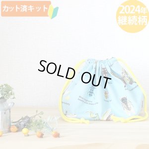 画像1: 昆虫図鑑 そらいろ【お弁当袋】中厚手生地 手作りキット 作り方マニュアル付き 入園入学 手芸キット[n]