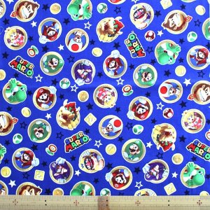 画像3: マリオ コインブルー【体操服袋/ナップサック】中厚手生地 材料セット 作り方マニュアル付き 入園入学 2025年度春