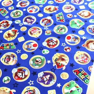 画像4: マリオ コインブルー【体操服袋/ナップサック】中厚手生地 材料セット 作り方マニュアル付き 入園入学 2025年度春