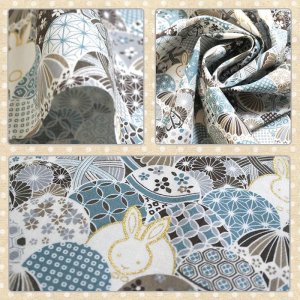 画像10: 鞠とうさぎ カラフル/グレー【丸型スタイ】【くるくるスタイ】【ハンカチスタイ】ベビー 材料セット 作り方マニュアル付き ダブルガーゼ 国産