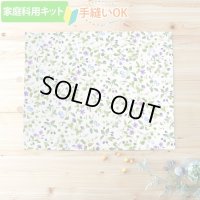 《家庭科教材対応》小さな青いベリー【ランチョンマット】手作りキット 作り方マニュアル付き 小学校 家庭科 キット[u]