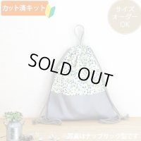 小さな青いベリー◎底布付【体操服袋/ナップサック】手作りキット 作り方マニュアル付き 入園入学 2026年度春 中厚手生地[s]