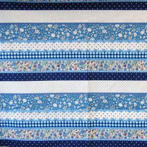 画像5: 小花のボーダー ブルー【抱っこ紐よだれカバー】ベビー 手作りキット 作り方マニュアル付き 手縫いもOK リバーシブル