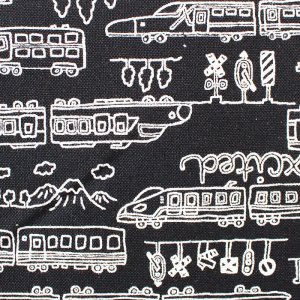 画像2: モノクロトレイン【給食袋】中厚手生地 手作りキット 作り方マニュアル付き 入園入学 手芸キット