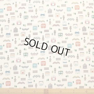 画像3: ●アウトレット サイズ変更不可●ならんだ電車 キナリ◎底布付【体操服袋/ナップサック】 薄手生地+裏地 手作りキット 作り方マニュアル付き 入園入学 手芸キット[u][s]