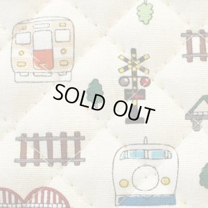 画像2: ●アウトレット サイズ変更不可●ならんだ電車 キナリ◎底布付【シューズバッグ】 手作りキット 作り方マニュアル付き 入園入学 手芸キット[s]
