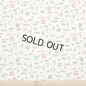 画像3: ●アウトレット サイズ変更不可●ならんだ電車 キナリ◎底布付【シューズバッグ】 手作りキット 作り方マニュアル付き 入園入学 手芸キット[s]