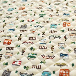 画像4: 《家庭科教材対応》ならんだ電車 キナリ キルティング生地【ナップサック】手作りキット 作り方マニュアル付き 小学校 家庭科 キット