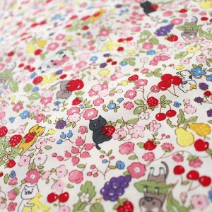 画像4: ●アウトレット サイズ変更不可●にゃんこのベリーガーデン【コップ袋】薄手生地+裏地 手作りキット 作り方マニュアル付き 入園入学 2024年度春[u]