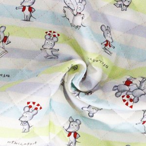 画像4: ●アウトレット サイズ変更不可●ねずみくん ボーダー ブルー系◎底布付【レッスンバッグ】材料セット 作り方マニュアル付き 入園入学