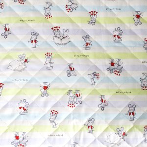 画像5: ●アウトレット サイズ変更不可●ねずみくん ボーダー ブルー系◎底布付【レッスンバッグ】材料セット 作り方マニュアル付き 入園入学