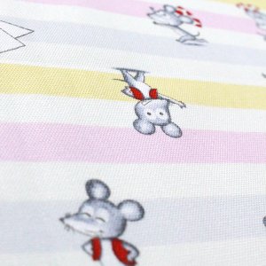 画像11: ★在庫限り サイズオーダー不可★ねずみくん ボーダー ブルー系/ピンク系【給食袋】材料セット 作り方マニュアル付き 入園入学 中厚手生地