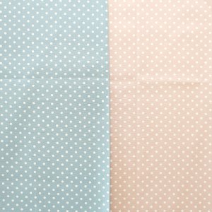 画像2: ニュアンスカラーのドット ドットピンク/ドットブルー【キッズエプロン&三角巾】Mサイズ 手作りキット 作り方マニュアル付き 入園入学 2025年度春