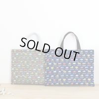 《即納》★サンプル品(完成品)販売★くるま ピクセルドット【レッスンバッグ】【体操服袋】【コップ袋】【お弁当袋】