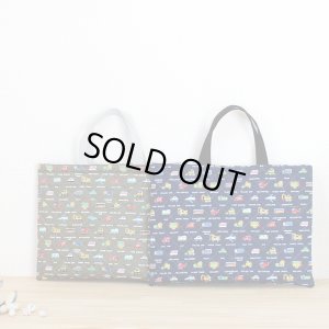 画像1: 《即納》★サンプル品(完成品)販売★くるま ピクセルドット【レッスンバッグ】【体操服袋】【コップ袋】【お弁当袋】