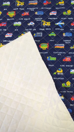 画像2: ●アウトレット サイズ変更不可●くるま ピクセルドット紺【シューズバッグ】 手作りキット 作り方マニュアル付き 入園入学 手芸キット[n]