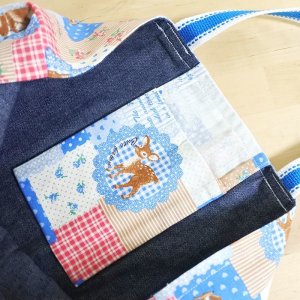 画像2: [15％OFF]★在庫限り サイズ変更不可★森のどうぶつ パッチ【レッスンバッグ】手作りキット 作り方マニュアル付き 入園入学 手芸キット 中厚手生地＋中厚手生地 [u]