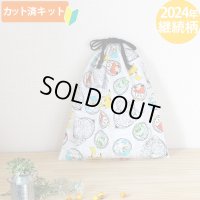 ポケットモンスター SV グレー【体操服袋/ナップサック】 中厚手生地 材料セット 作り方マニュアル付き 入園入学 2025年度春