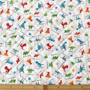 画像3: ●アウトレット サイズ変更不可●ピクセルダイナソー◎底布付【シューズバッグ(キルティング)】 手作りキット 作り方マニュアル付き 入園入学 手芸キット[s]