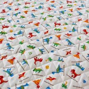 画像4: ●アウトレット サイズ変更不可●ピクセルダイナソー◎底布付【シューズバッグ(キルティング)】 手作りキット 作り方マニュアル付き 入園入学 手芸キット[s]