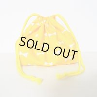 イエロー×ホワイトリボン【お弁当袋】手作りキット 作り方マニュアル付き 入園入学 2024年度春 中厚手生地